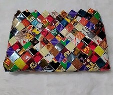 Nahui Ollin Candy Wrapper Bag Clutch Multicolor Unique Recycled Vegan #☆