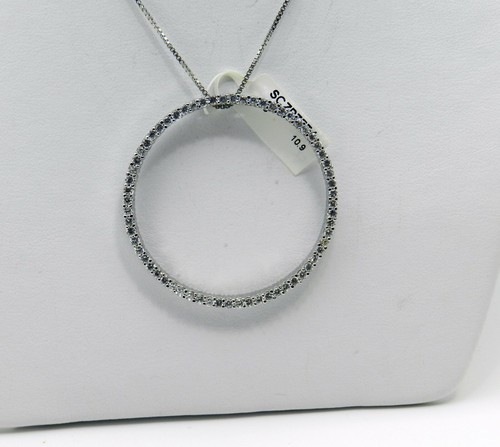 COLLAR ARTESANAL DE PLATA ESTERLINA CÍRCULO DE AMOR BRILLANTE CIRCONITA NUEVO EN CAJA SN#163 - Imagen 1 de 4