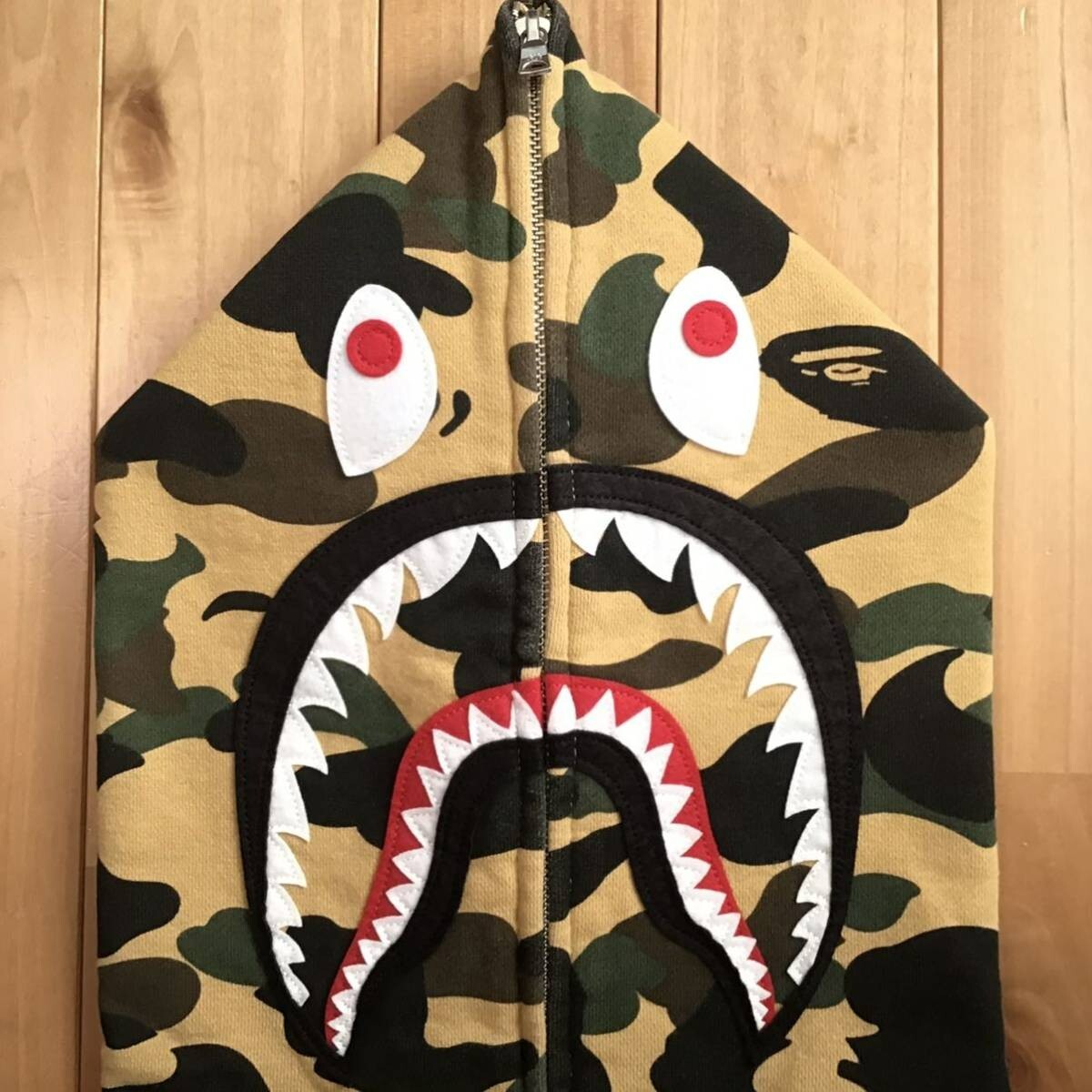 BAPE 1st camo yellow shark full zip hoodie A Bathing Ape