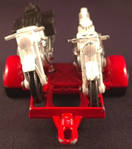 Vintage Matchbox Super Kings K-91 Motorcycle Trailer With Hondas 1970-80's - Picture 2 of 15