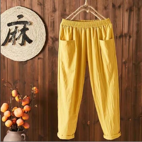 Pantalones cortos sueltos de lino para mujer Ropa para el hogar Pantalones Playa Yoga Suave Cómodo Genial - Imagen 4 de 17