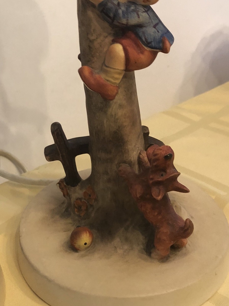 ANTIQUE HUMMEL GOEBEL OUT OF DANGER LAMPS - BOY & GIRL 1933 & 1935