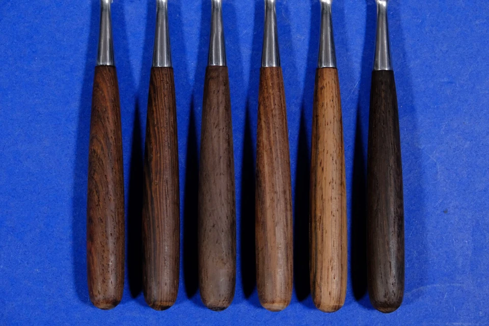 6 x Lauffer Palisander Norway Rosewood Stainless Steak Knives 8 3/8” - Image 3 of 4