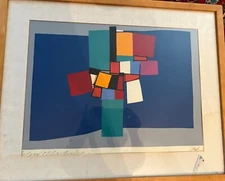 Silva Oppenheimer Italian Abstract - Colorful Print Signed Framed