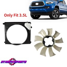 Fit Toyota Tacoma 16-23 Radiator Fan Shroud 3.5L W/Tank/Engine Cooling Fan Blade
