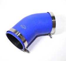  4-Ply 4" ID 45 Degree Elbow Silicone Hose + T Bolt Clamp BLUE