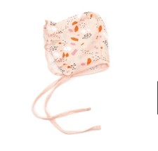 Viverano Organics Florence Bloom Ruffled Baby Bonnet Hat Organic Muslin NWT