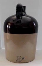 VINTAGE 2 GALLON WHISKEY JUG HANNAH & HOGG? RED WING? MOONSHINE