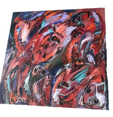 HILDA EPNER B1929 -RESTLESS SOULS -CONTEMPORARY ABSTRACT ON CANVAS LARGE 48 x48 