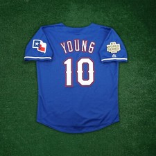 Michael Young 2011 Texas Rangers World Series Men's Alt Blue Jersey (S-3XL)