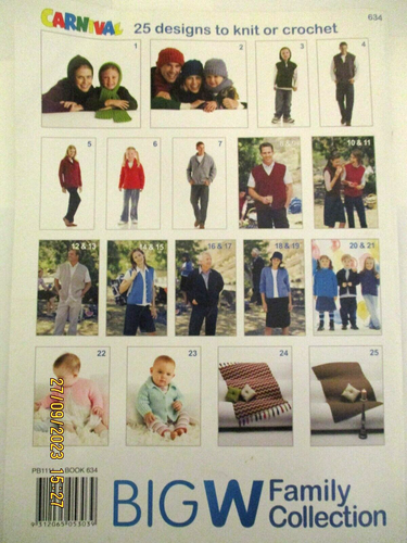 CARNIVAL KNITTING PATTERN BOOK No. 634 - 8ply - FAMILY COLLECTION - 25 DESIGNS - Picture 2 of 3