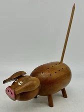 Mid Century Pig Hors d'Oeuvres, MCM, Wood, Appetizer Toothpick