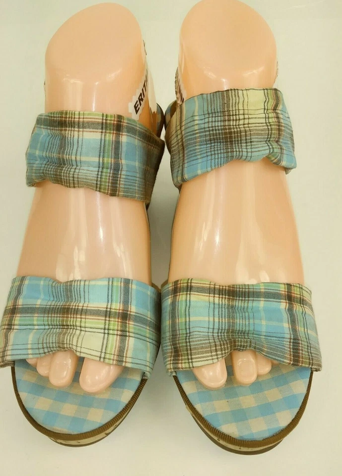 Sperry Top-Sider  Womens Shoes Wedge Heels US 8 M Plaid Fabric Cork 1736 - Image 3 of 4