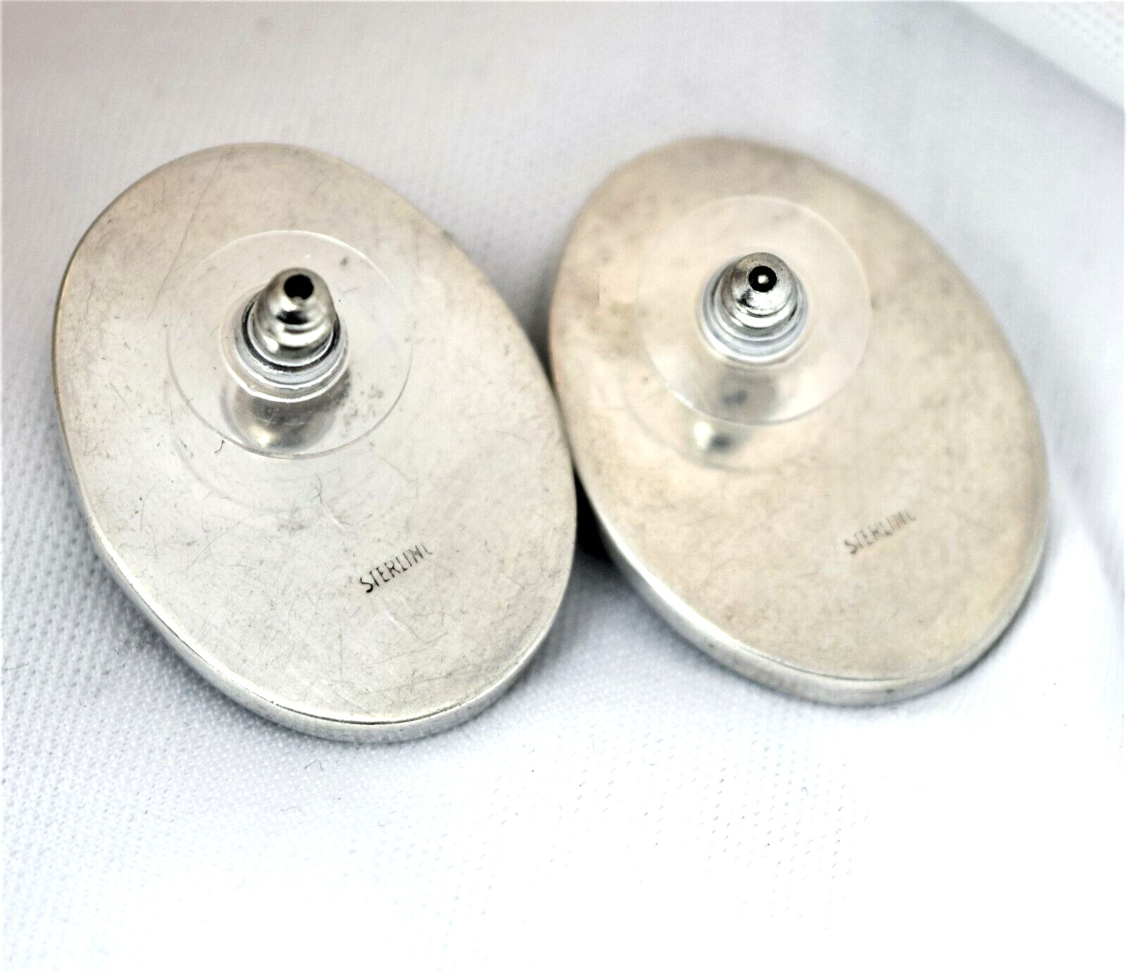 Sterling Silver Blue Abalone Shell Post Pierced E… - image 4