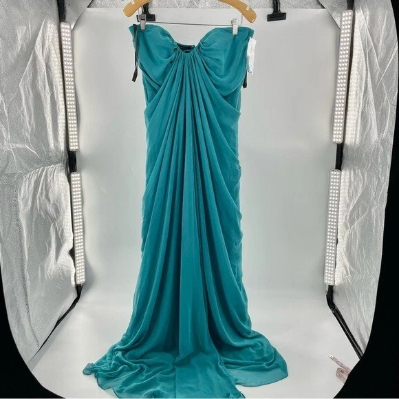 Dessy bridesmaid formal dress 2879 size 14 Oasis Teal Peacock