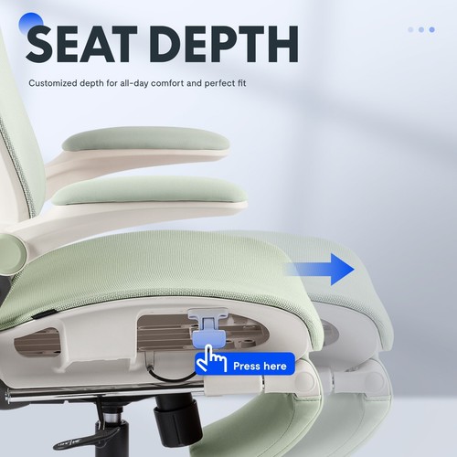 FLEXISPOT Foldex Ergonomic Office Chair with Lumbar Support, Flip-up Armrests - Picture 20 of 61