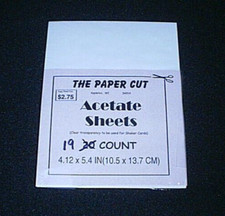 19 Clear Acetate Sheets for Shaker Cards 4.12" x 5.4" THE PAPER CUT - NEW