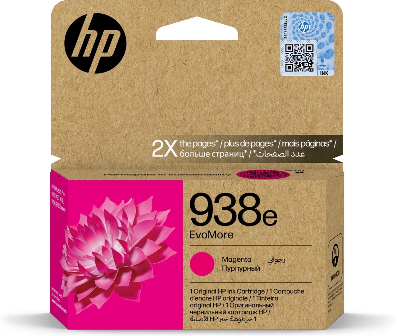 0196548611256 HP 938e EvoMore Magenta Оригинальный Druckerpatrone от Hewlett-Packard 14390₽