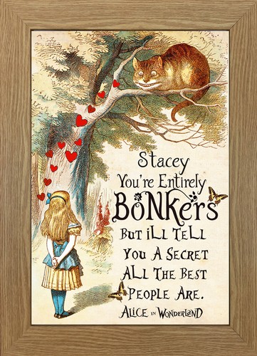PERSONALISED Alice in Wonderland ART PRINT VINTAGE ANTIQUE Christmas Gift #77 - Picture 14 of 15