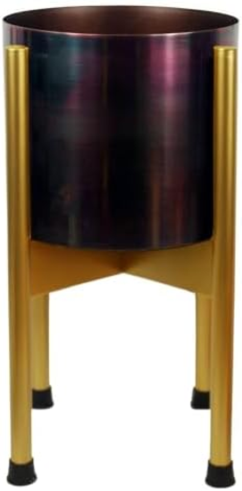 Leaf Metal Planter Vaso in Metallo, Argento, 18 cm