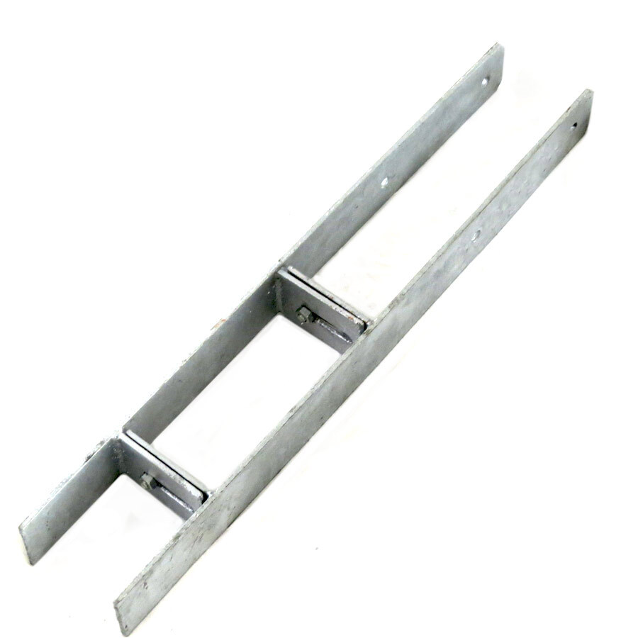 H-Anker verstellbar 600x60x5 mm für Pfosten von 90-140 mm Pfostenanker verzinkt