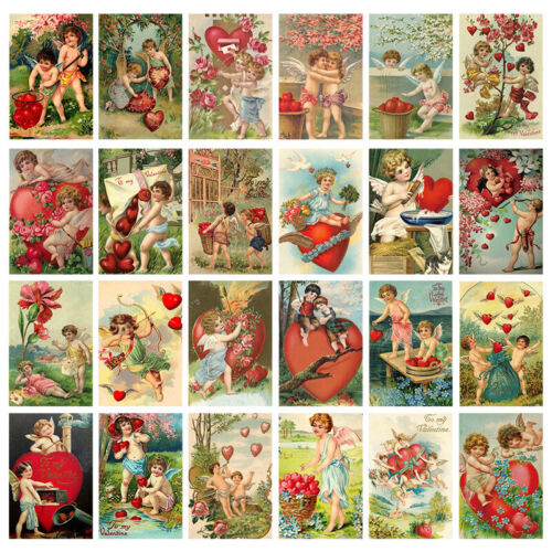 Valentine's Day Vintage Collection Postcard Girls Love Greeting Cards Party Gift - Picture 1 of 10