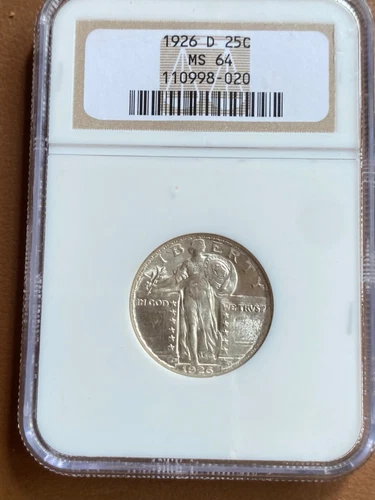1926 -D MS64 NGC STANDING LIBERTY QUARTER    LUSTEROUS  UNCIRCULATED BRILLANT