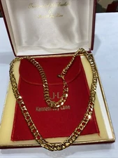 KENNETH JAY LANE Dutchess GOLD PLATED CHAIN NECKLACE  26 Inch In Original Box