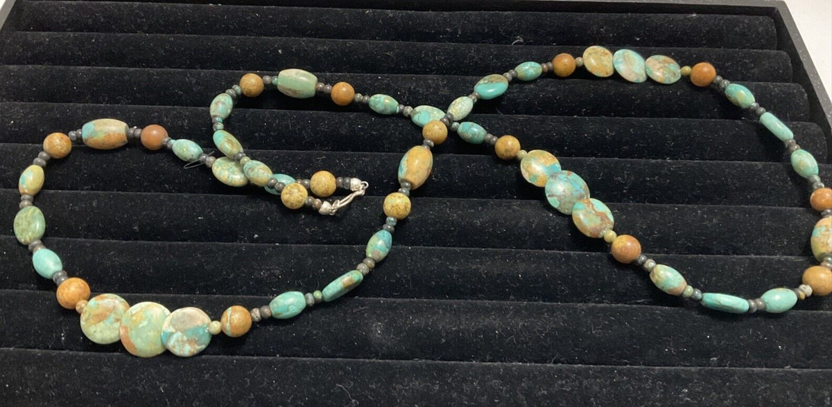 Jay King 40 Inch Turquoise bead Necklace Hook Marked DTR 925 China