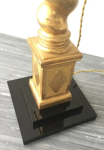 Antique Lamp Carved Gilt Wood Spiral Column French C. 1780 - Picture 4 of 11
