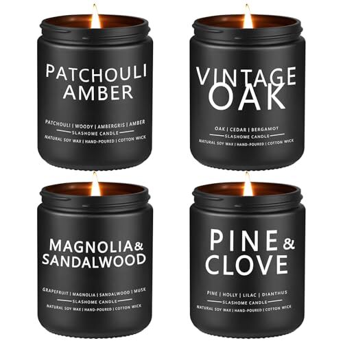Scented Candles for Men - 4 Pack Scented Candles Gifts for Men, Dad, Boyfrien...