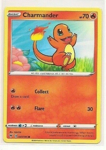 Pokémon Charmander 023/185 Non Holo Vivid Voltage mint / near mint condition car