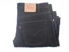 Vintage 1980s Black Denim Mens Levi Jeans Reg Fit Sz 40/30 Made Canada Red Tag