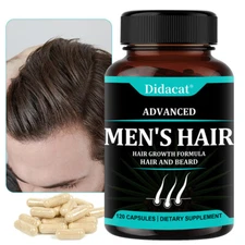 Hair Growth Vitamins For Men - Anti Hair Loss Capsules, Regrow Hair Beard Growth