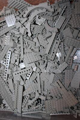 Lego   100 alt hellgraue Steine - light gray - Fliesen, Basic, Platten  grau