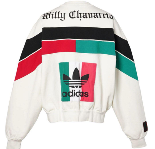 【NEW】adidas Originals x WILLY CHAVARRIA FLEECE CREWNECK OWHITE japan size XL - Picture 3 of 7