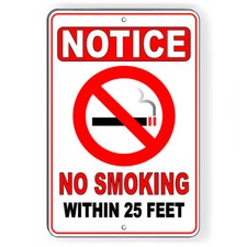 No Smoking Within 25' Metal Sign Or Decal 6 SIZES area vaping warning SNS007
