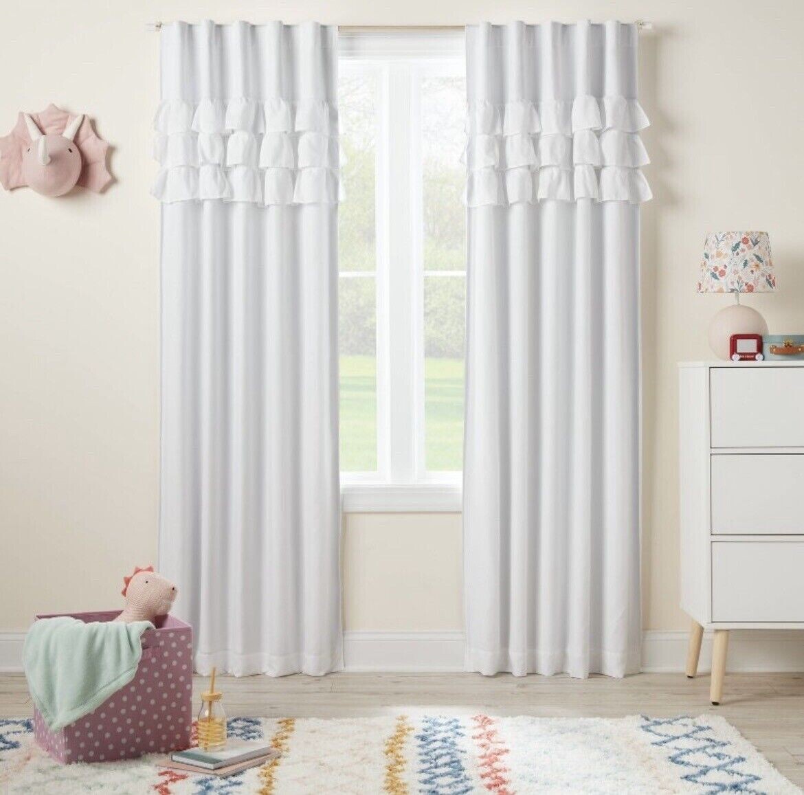White Ruffle Curtains