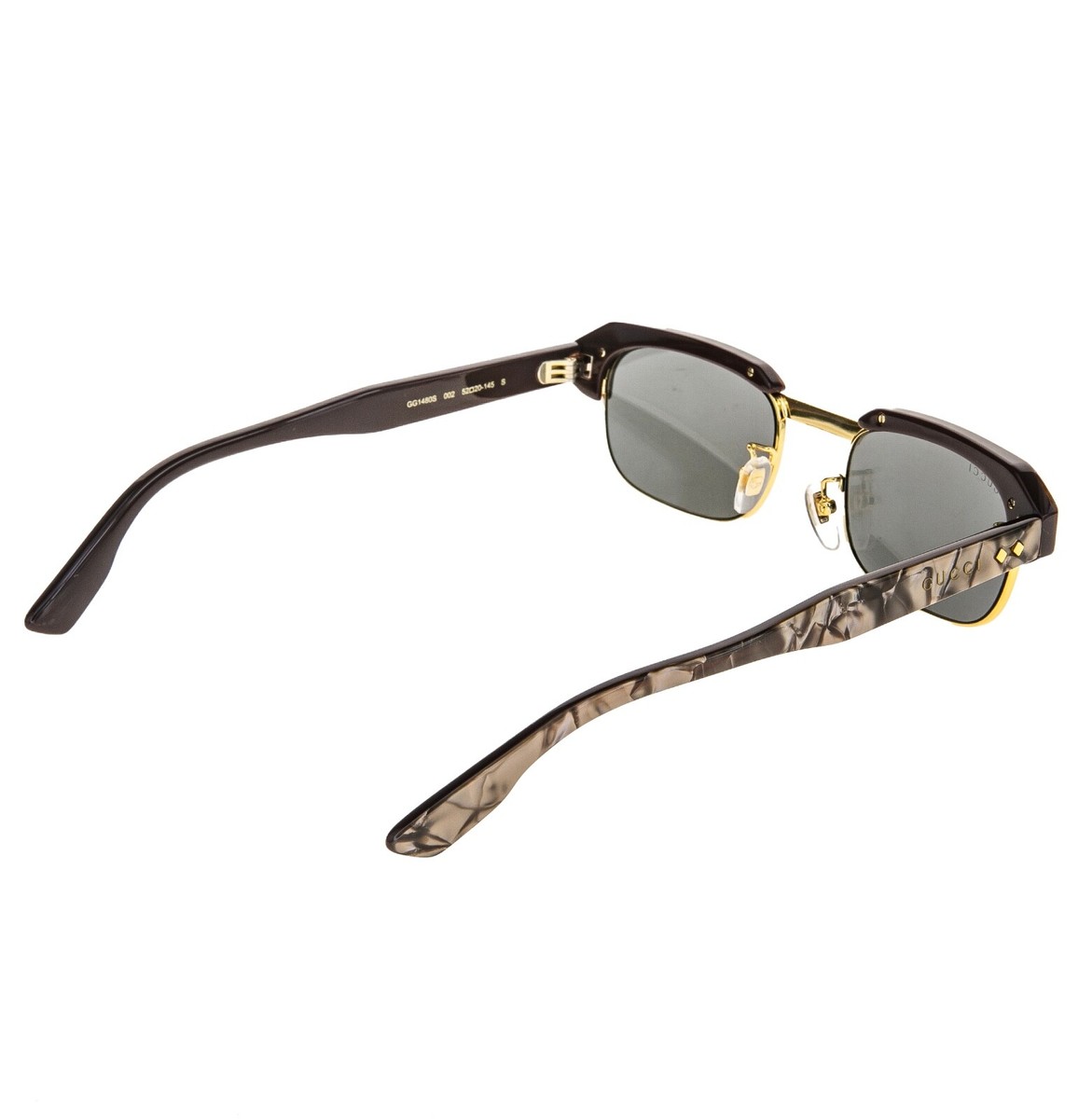 GUCCI 1480 Brown Smoke Silver Mirror Sport Aviator Gg1480S GUCCI 1480 Brown Smoke Silver Mirror Sport Aviator Gg1480S