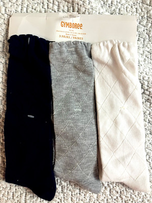 NWT 3 Pairs Girls Knee Socks From Gymboree Sock Size 5-6 Shoe Size 11 ...