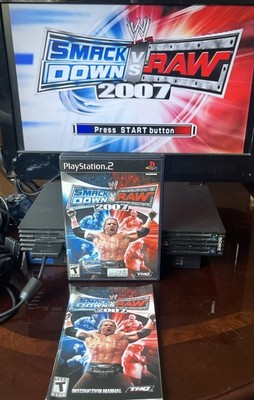 WWE Smackdown vs Raw 2007. PlayStation 2 Black Label. Working. CIB