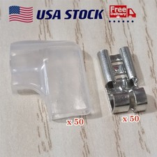 50 Sets Flag Quick-Disconnect Terminal Wire Connector 0.25" Insulating Sheath US