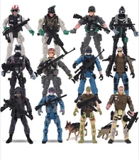 US Army Men Toy Soldiers Action Figures Playset Military With Dogs Weapon Specia