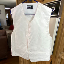 Brandon Michael Men's Formal Tuxedo Vest Waistcoat Solid White Size M