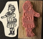 Rubber Stamp Victorian Girl In Smocked Dress