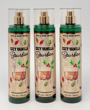 3 BATH  BODY WORKS COZY VANILLA BOURBON FINE FRAGRANCE MIST SPRAY 8 OZ LARGE