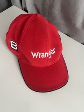 Vintage NASCAR Dale Earnhardt Jr #8 Wrangler Hat Red KC Caps NU-FIT Cap L/XL