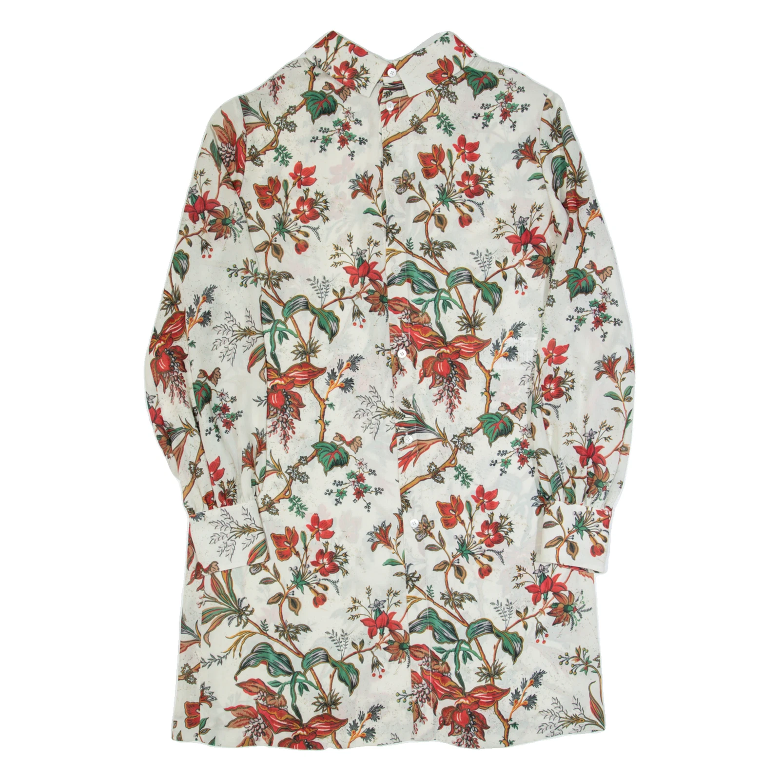 Abito da giorno donna ALEXANDER MCQUEEN panna floreale manica lunga lunghezza ginocchio S