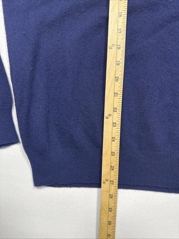 Suéter de manga larga de cachemir puro lujo azul real L de Tahari para hombre Foto 4 de 4