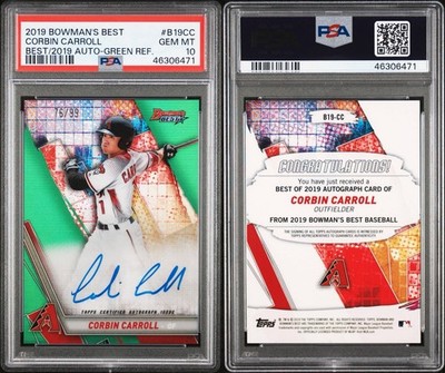 2019 Bowman's Best - Autographs Corbin Carroll #B19-CC Green